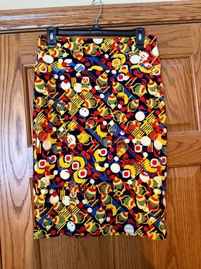 LuLaRoe Multi-Color Geometric & Dot Pencil Skirt